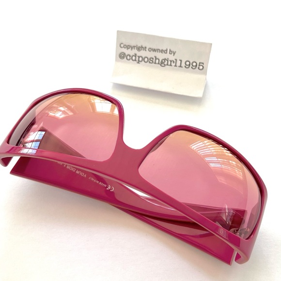 Vintage John Galliano for Christian Dior Your Dior 1 Pink Orange Logo Sunglasses - Picture 7 of 16